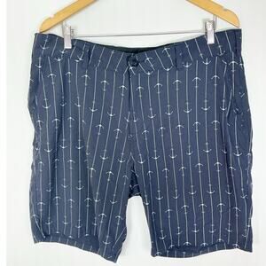 Trunks Mens Multi-Functional Shorts Navy Blue Anchor Print Nautical Size 36